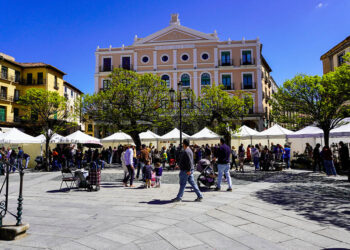 Stands instalados en la plaza Mayor de Segovia. / HÉCTOR CRIADO