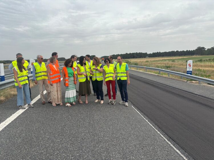 Instantes de la visita a las obras en la A-601 / JCYL