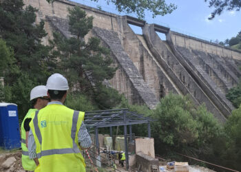 Actuaciones en la presa de El Tejo, en El Espinar. / CHD