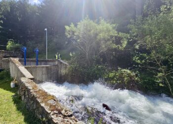 Instantes del primer escalón del vaciado del embalse de El Tejo / CHD