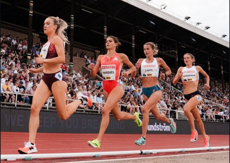 La segoviana Águeda Marqués durante la prueba de los 3.000m celebrada en Estocolmo./SPORT MEDIA