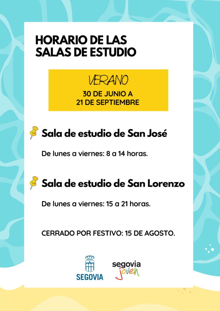 Horarios de apertura./ AYUNTAMIENTO DE SEGOVIA