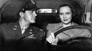 El actor Dana Andrews junto a Teresa Wright en un fotograma de “Los mejores años de nuestra vida”.