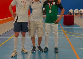 La comitiva del club segoviano durante la cita en Tordesillas./CESG