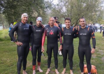 La delegación del club segoviano durante la cita./T.LACERTA