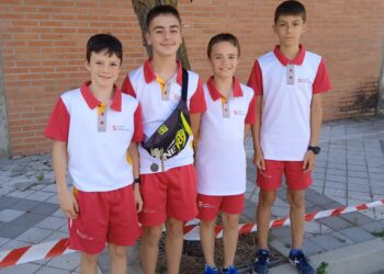 Los integrantes del club segoviano durante el Nacional Escolar./CP VALLELADO