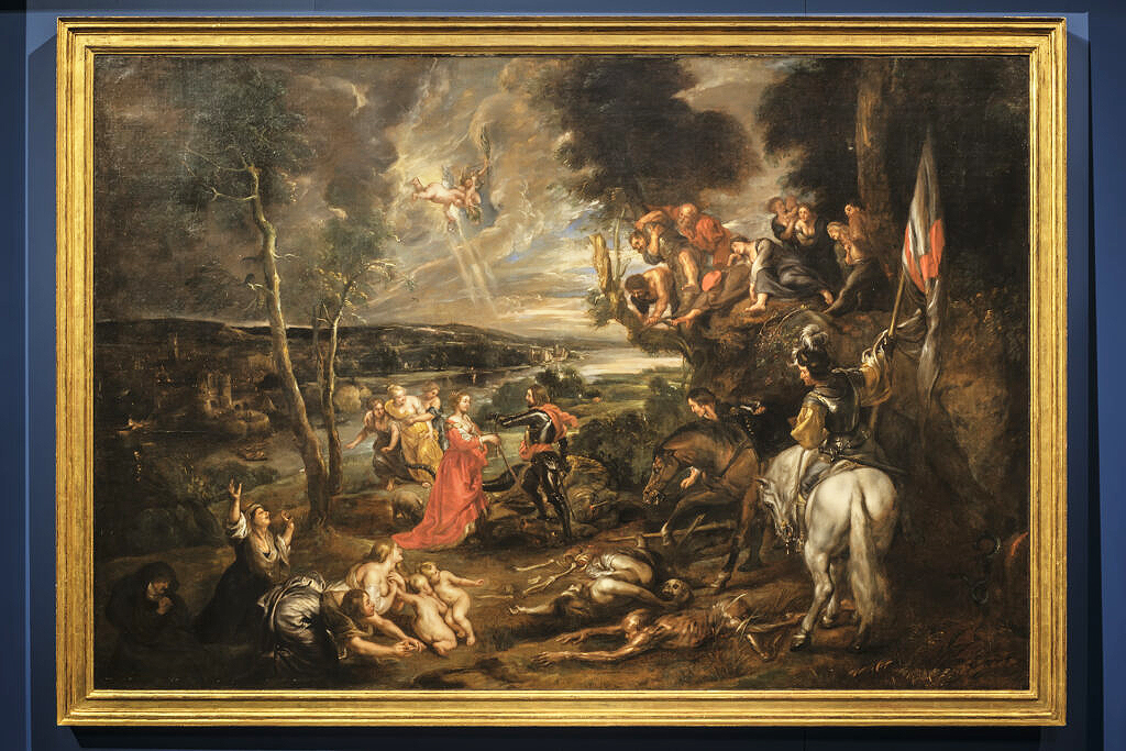 ‘Paisaje con San Jorge y el dragón’ del taller de Peter Paul Rubens, realizado hacia 1634 sobre el original, perteneciente a la Royal Collection.