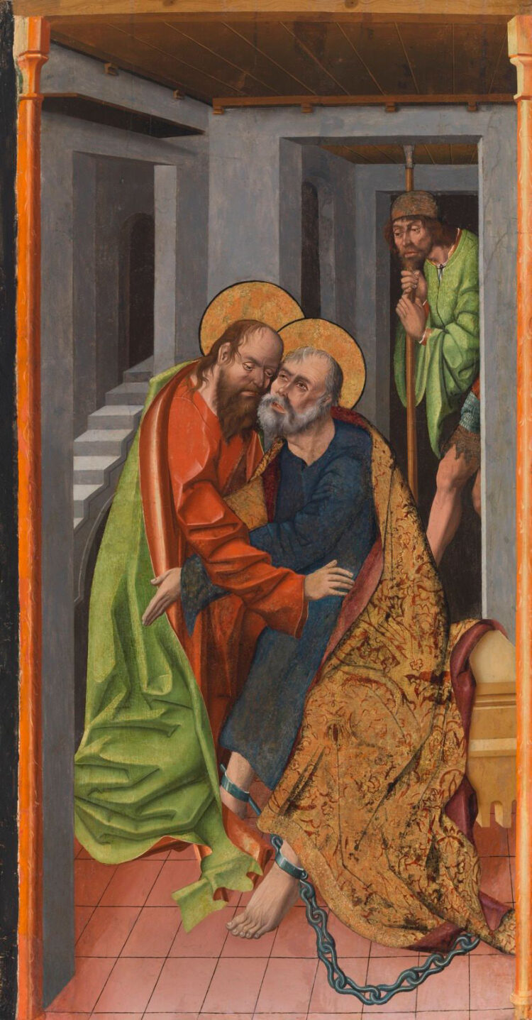 Parte del antiguo retablo mayor de la iglesa de San Pedro Apóstol de Cantalpino (Salamanca) hallado en el museo de arte de Cincinnati (EEUU).