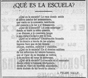 Poesía del maestro mejicano José Felipe Valle Medina (1890-1928).