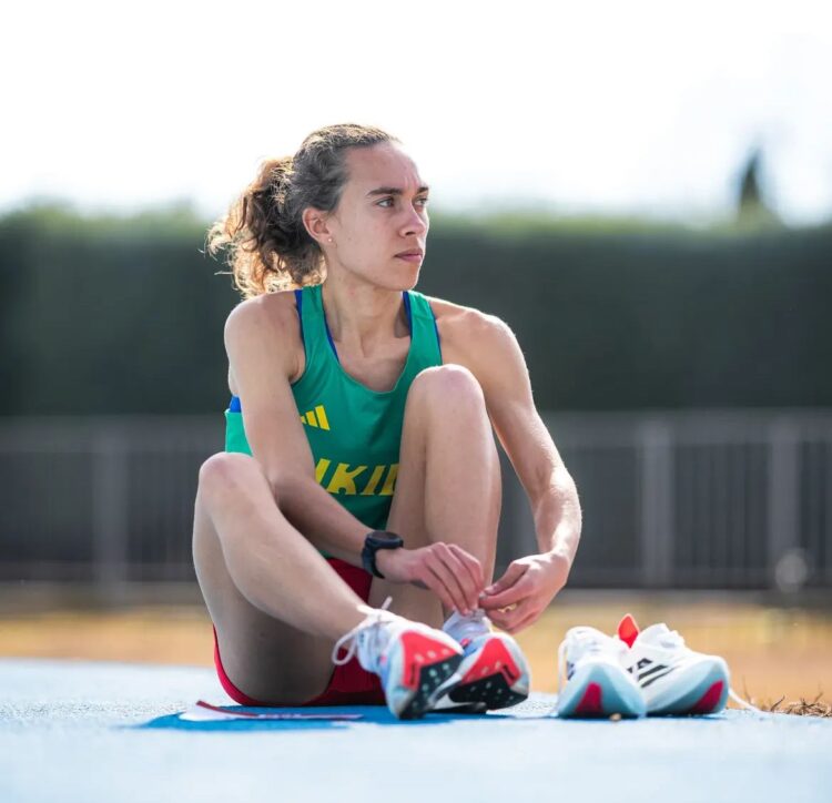 Idaira Prieto instantes antes de la prueba en Ordizia./E.A