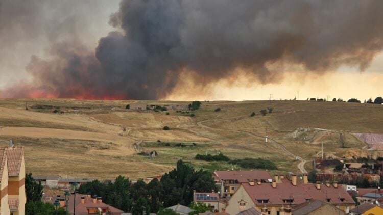 Imagen del incendio forestal activo./JAVIER SEBASTIÁN BARBA