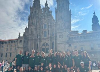 Alumnos maristas de Segovia en Santiago./MARISTAS