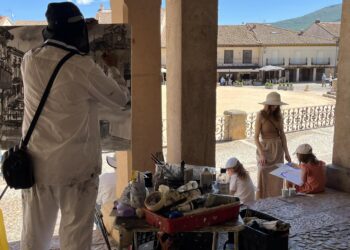 Un instante durante la celebración del 50 Certamen Internacional de Pintura Rápida./AYTO RIAZA