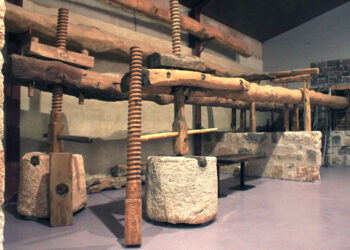 Museo de las vigas en la Bodega Severino Sanz.