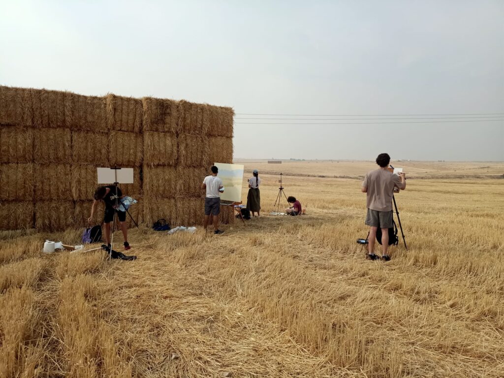 Los alumnos tuvieron la ocasión de pintar los campos castellanos. / CURSO PINTORES PENSIONADOS 
