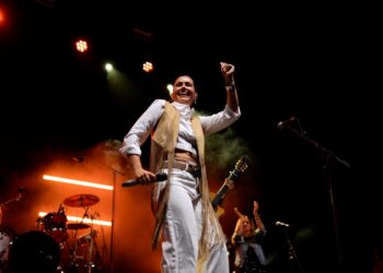 Isabel Aaiún durante el concierto de Cantalejo.