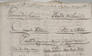 Censo en el año 1836.