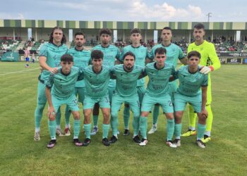 La aliniación titular de la Segoviana en el partido ante el Atlético ‘B’. El primer once de Iñaki Bea.
