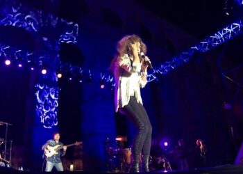 Rosario Flores durante un concierto en Segovia.