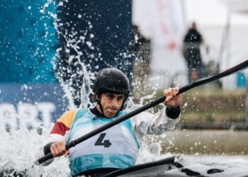 David Llorente durante un instante de una prueba./RFEP