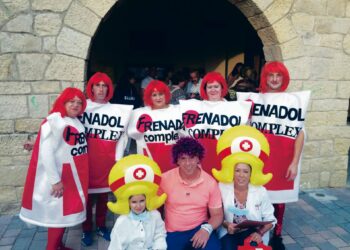 Disfraz de una de las peñas en Navafría./E.A.