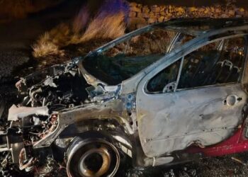 Vehículo incendiado en la N-VI / AYTO. EL ESPINAR
