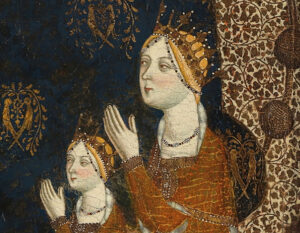 Representación de Leonor como una joven infanta. Pintada por Jaume Serra en 1375.