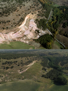 Arriba, la Higuera antes de la intervención (2008). Abajo, en una foto reciente.