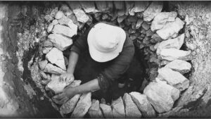 Levantando la bóveda de un horno.