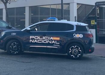 Un coche de policía, frente a la puerta de una gran superficie. / SUBDELEGACIÓN