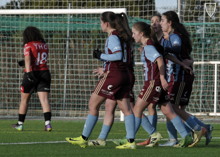 Las jugadoras de la Segoviana en un duelo del curso pasado./J.M-G.S