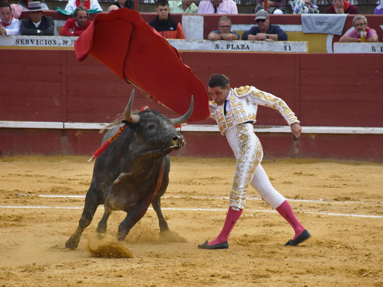 Partido de Resina, entre las complicaciones y las opciones 1 Pase de pecho de Sánchez Vara a uno de los toros de Partido de Resina, lidiados en Cuéllar. / A.M.