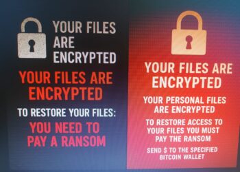 Imágenes de fondos de pantalla en las que se indica el secuestro de los datos de un ordenador y la petición de un pago por desencriptarlos. / E.A.