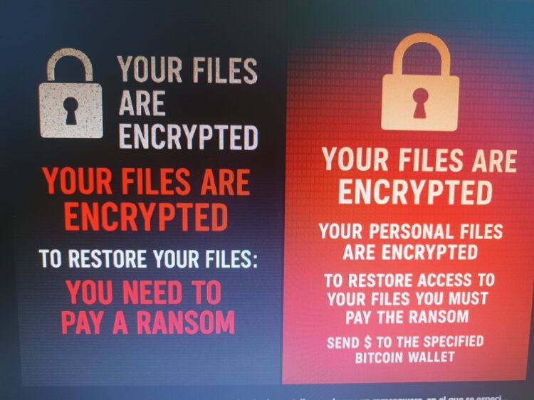 Segovia pasa a ser un foco creciente de ciberdelitos, con más de 500 en sólo tres meses 1 Imágenes de fondos de pantalla en las que se indica el secuestro de los datos de un ordenador y la petición de un pago por desencriptarlos. / E.A.
