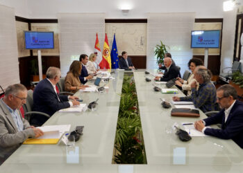 Reunión, este viernes, de miembros de la Junta con las OPA y Urcacyl, tras la mantenida anteriormente con las diputaciones. / Leticia Pérez