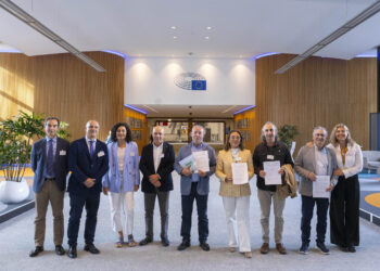 La Consejera de Agricultura y representantes de las OPA de Castilla y León acuden al Parlamento Europeo. / Bernal Revert