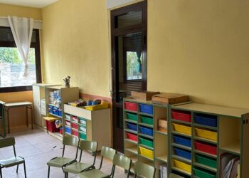 Aula del CEIP Marqués de Lozoya en Torrecaballeros.