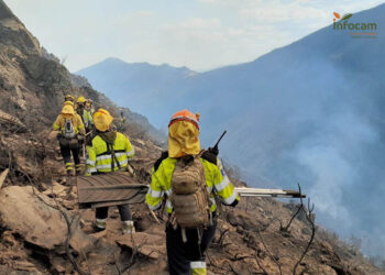 Labores de extincion de incendio en la zona del Pico del Lobo, en la provincia de Guadalajara. / INFOCAM