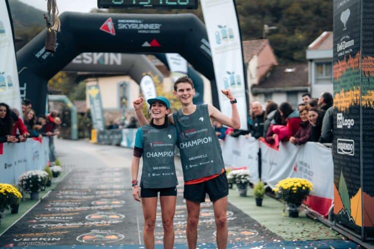Claudia Corral, junto a Tom Spencer, vencedores sub-23 de las Merrell Skyrunner World Series. / SKYRUNNER WORLD SERIES