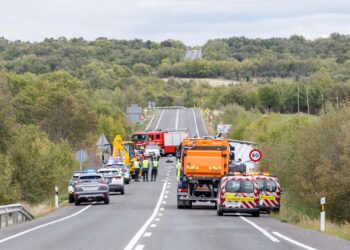 Accidente de tráfico en la Nacional 110 a la altura de Aldealengua de Pedraza, / E.A.