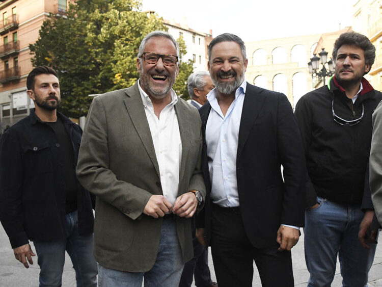 El presidente de Vox, Santiago Abascal, participa en una jornada de trabajo con el equipo provincial del partido, en el marco de sus viajes por las distintas provincias españolas. / NACHO VALVERDE - ICAL