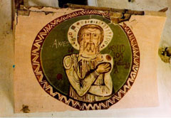 Fresco pintado por Kiko Argüello en la iglesia de Fuentes en el año 1965.