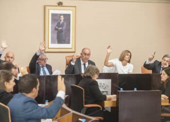 Votación durante el Pleno de la Diputación. / KAMARERO