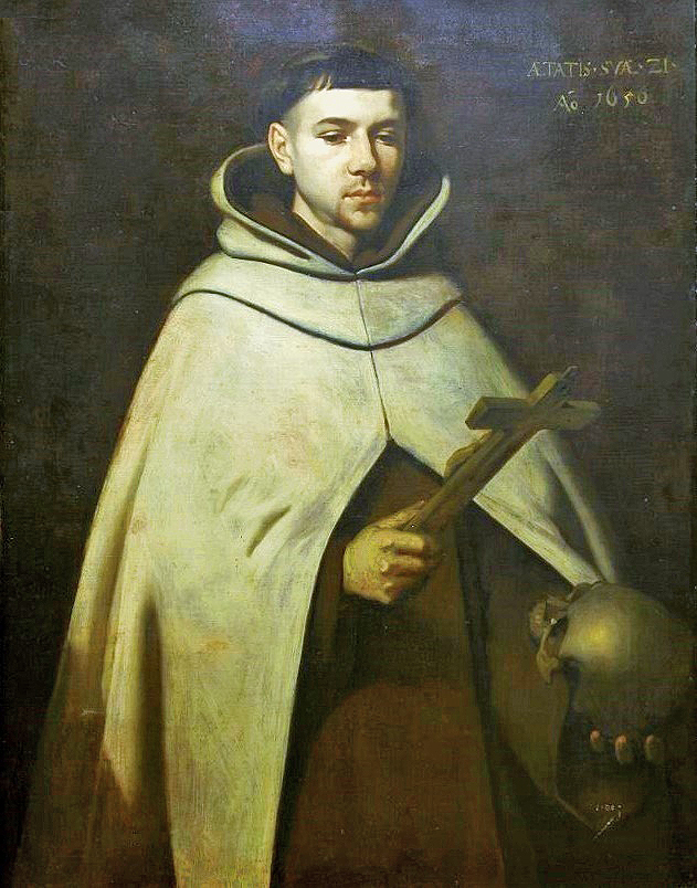 Detalle de retrato de San Juan de la Cruz (1656), atribuido a Zurbarán.