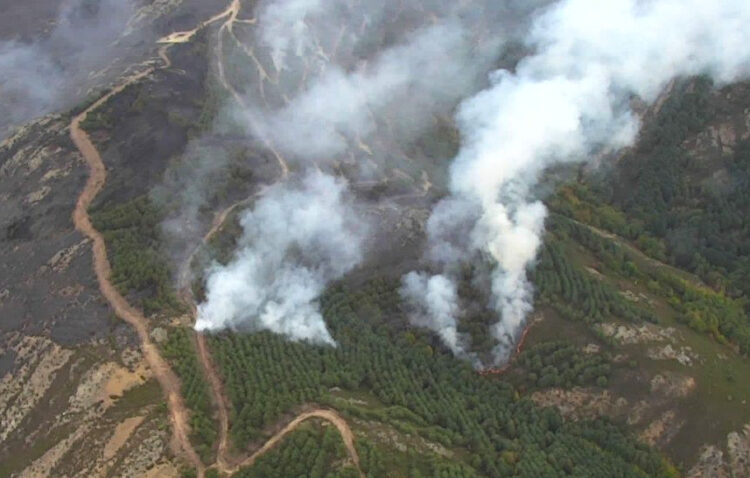 Foto de archivo de esta semana del incendio de nivel 2 en Cerezo de Arriba / ICAL