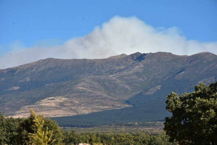Imagen del incendio aproximándose a la provincia de Segovia en las primeras horas. /ALEJANDRO MARTÍN
