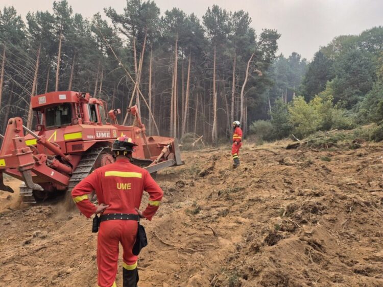 Imagen de archivo. Trabajos desarrollados por la UME esta semana en la zona urbana de La Pinilla./ UME