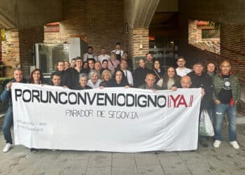 Movilización de los empleados del Parador de Segovia.