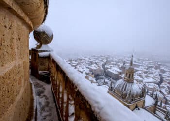 Base de la media naranja, y balaustrada de la torre de la Catedral.