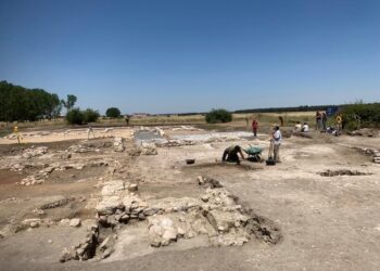 Trabajos en el yacimiento de Santa Lucía, en Aguilafuente.